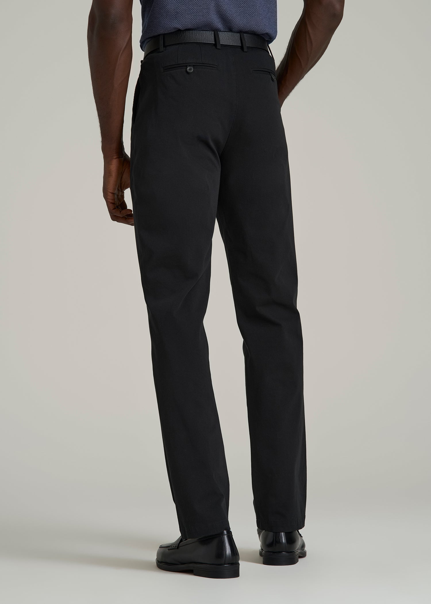 4 Way Stretch Commuter STRAIGHT Leg Chino Pants for Tall Men in Black