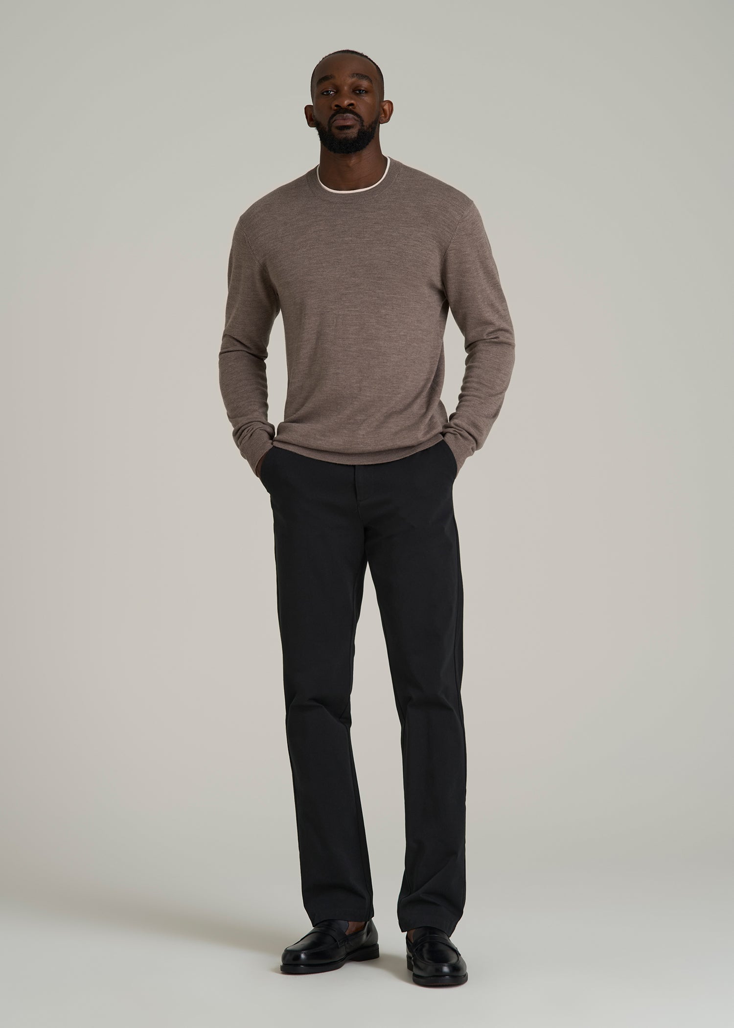 4 Way Stretch Commuter TAPERED Chino Pants for Tall Men in Black