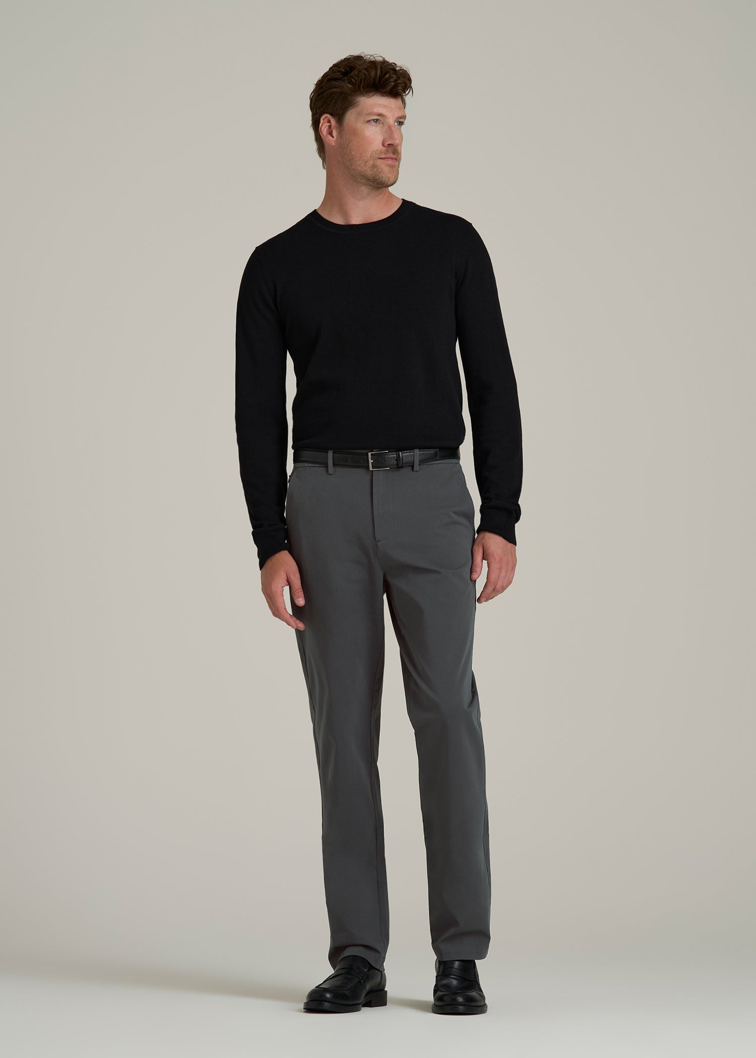 4 Way Stretch Commuter Tapered Chino Pants in Dark Ash