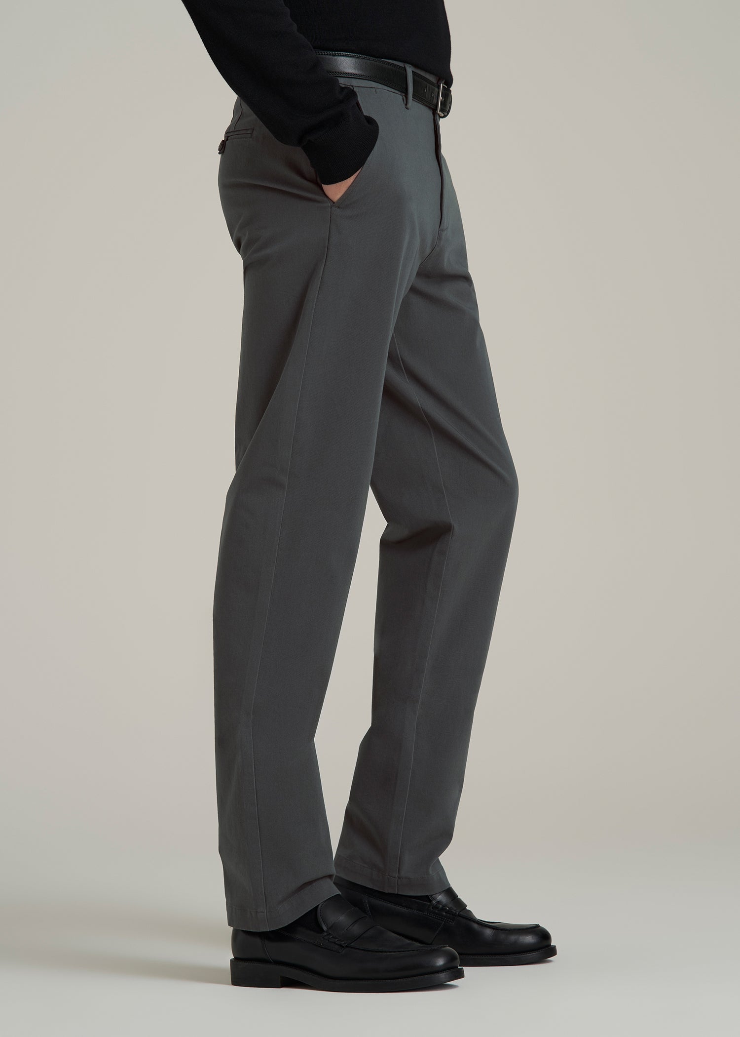 4 Way Stretch Commuter Tapered Chino Pants in Dark Ash