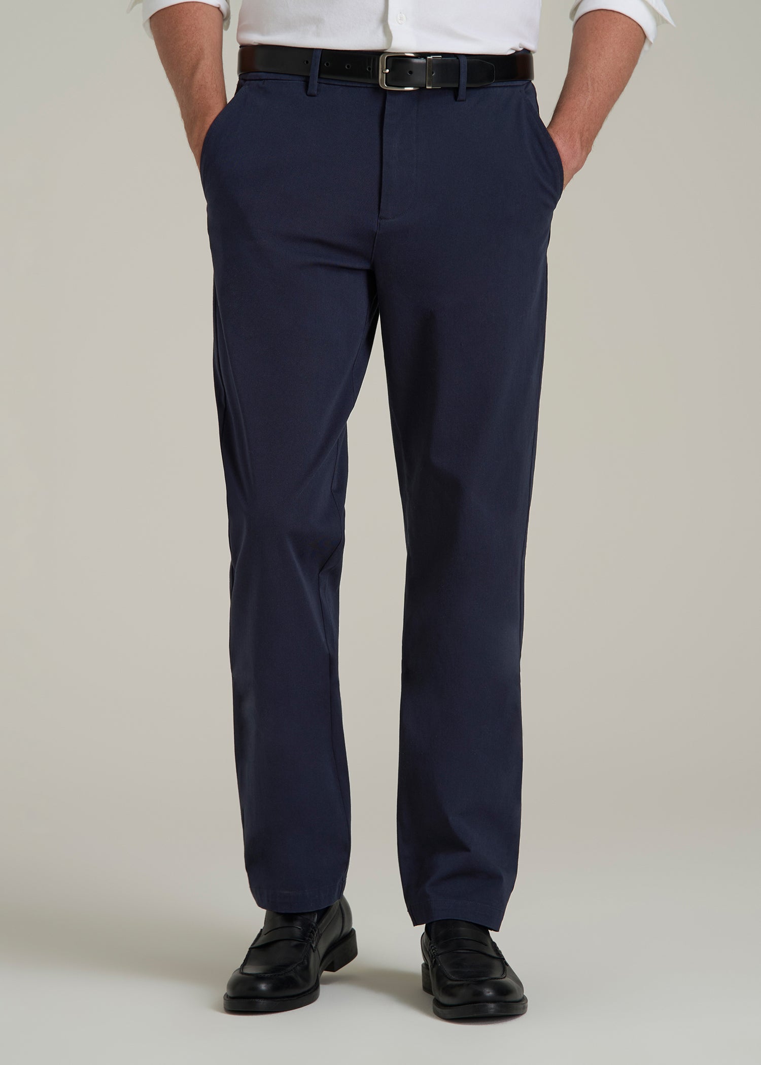 4 Way Stretch Commuter Tapered Chino Pants in Patriot Blue