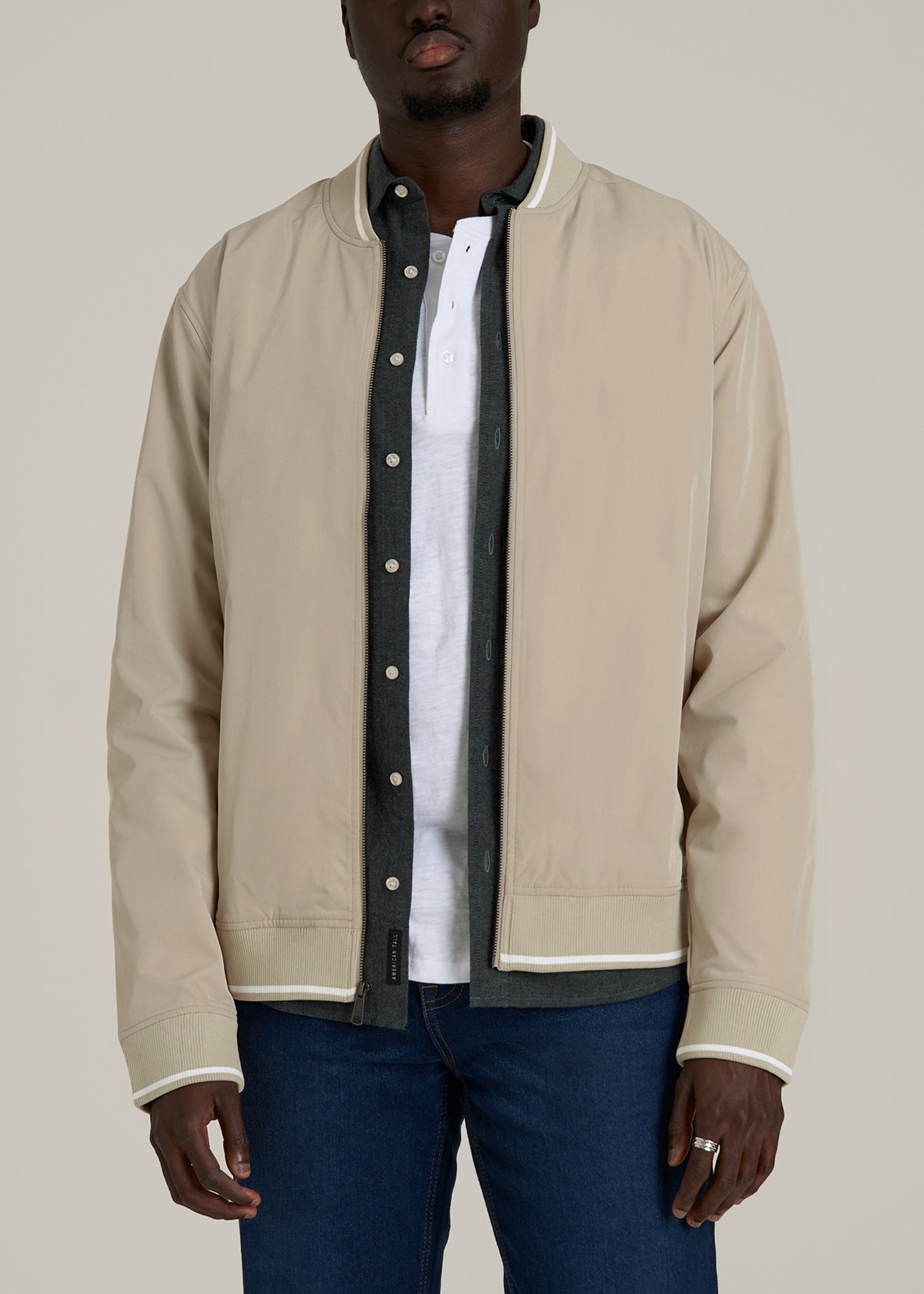 A.T. Bomber Jacket for Tall Men in Desert Khaki
