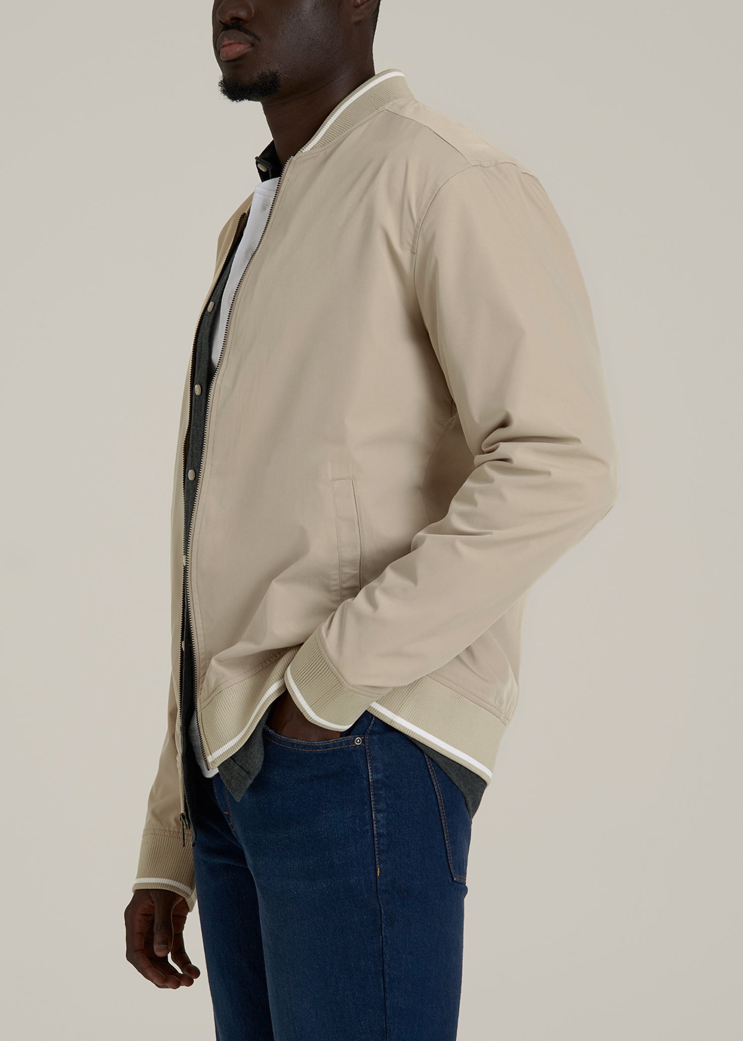 A.T. Bomber Jacket for Tall Men in Desert Khaki