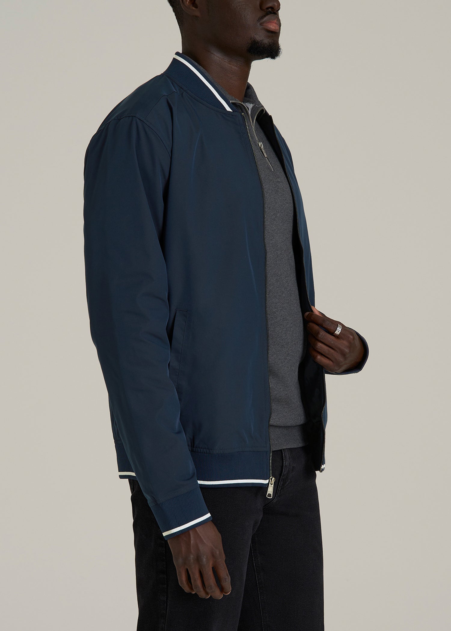 A.T. Bomber Jacket for Tall Men in Navy