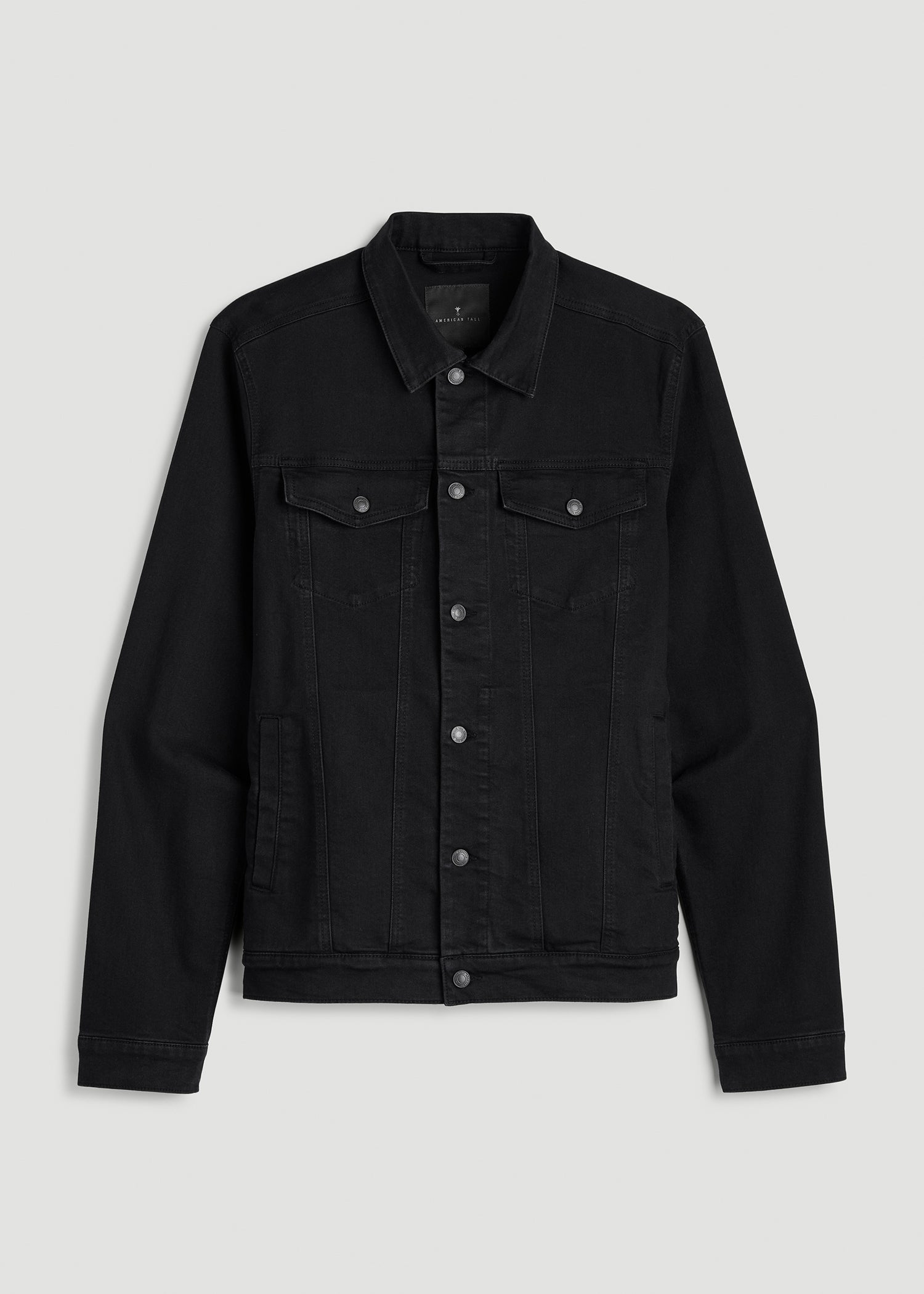 Classic Denim Jacket for Tall Men in Black