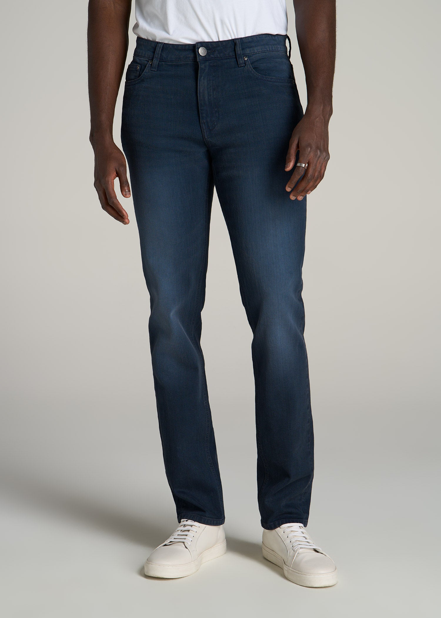 Dylan Slim Fit Jeans for Tall Men in Faded Blue Black