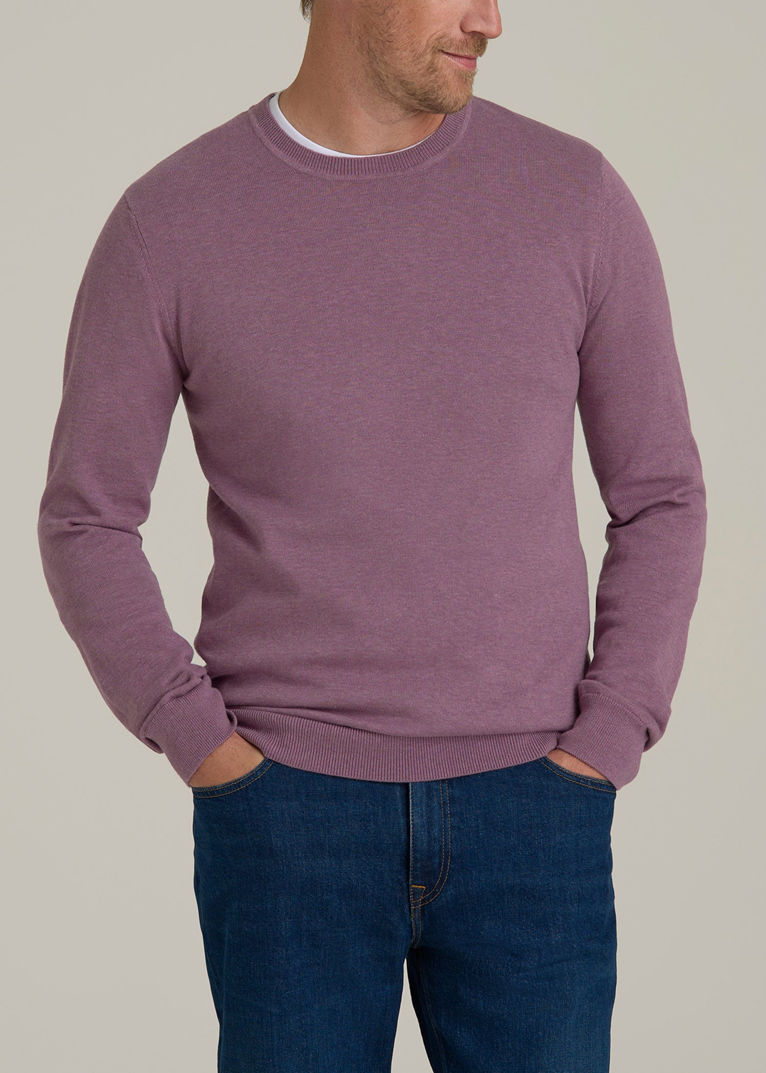 Everyday Crewneck Tall Men's Sweater in Grapeade