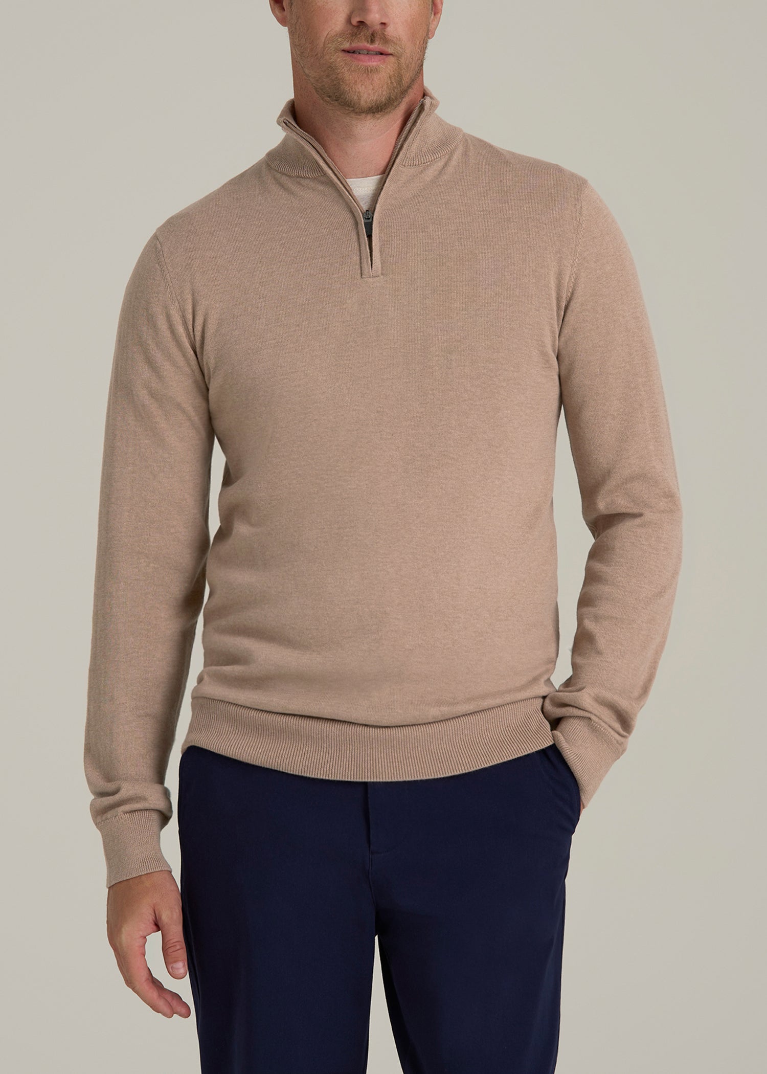 Everyday  Quarter Zip Sweater in Stucco