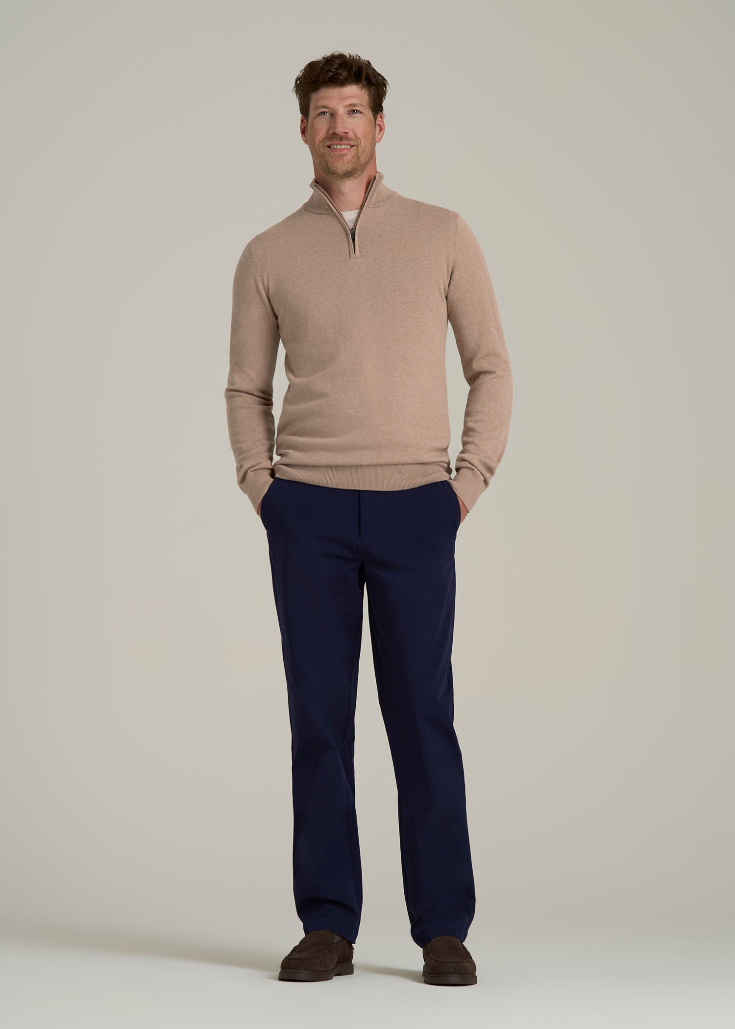 Everyday Quarter Zip Sweater in Stucco