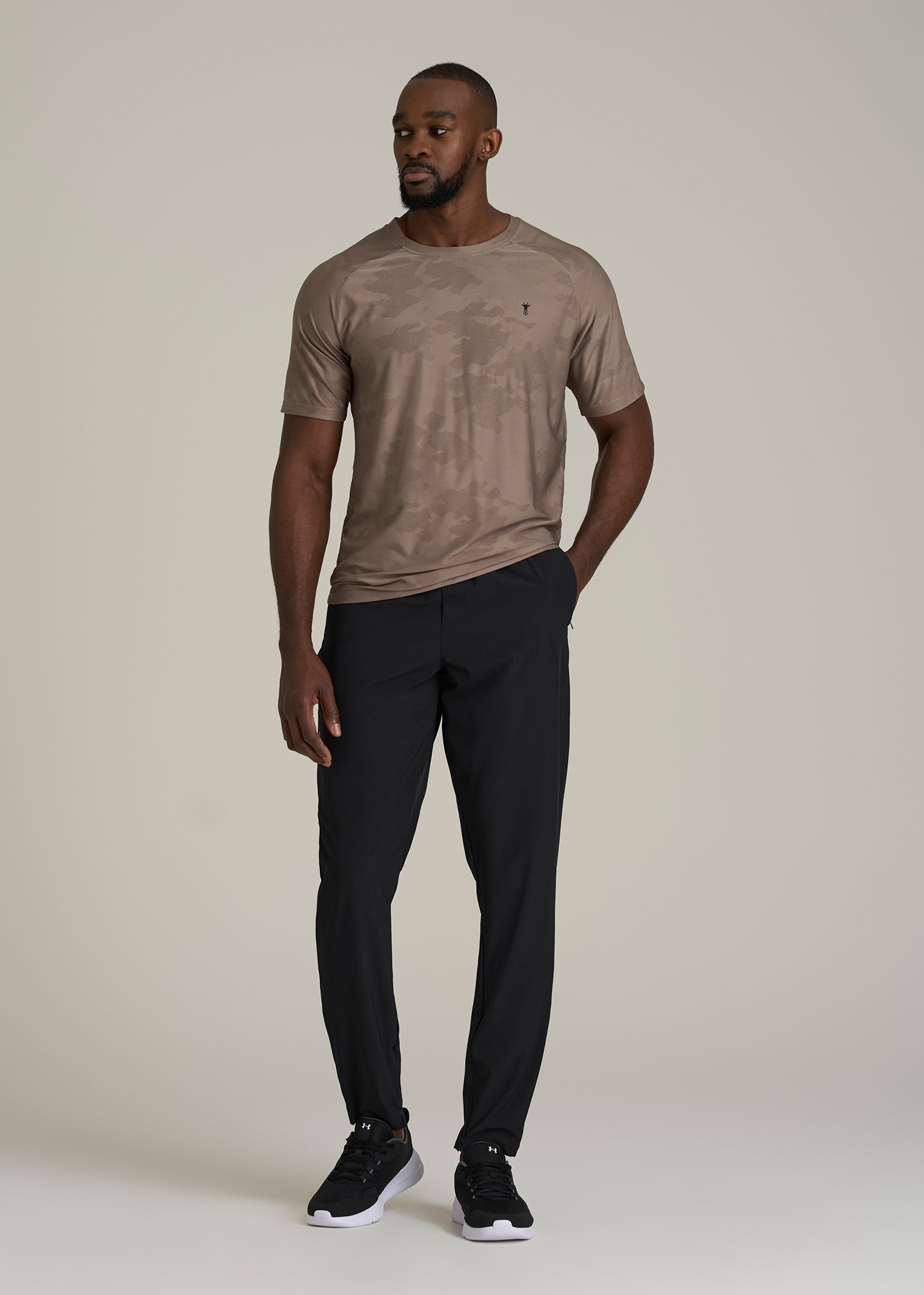 Featherweight Running Pants for Tall Men in Black