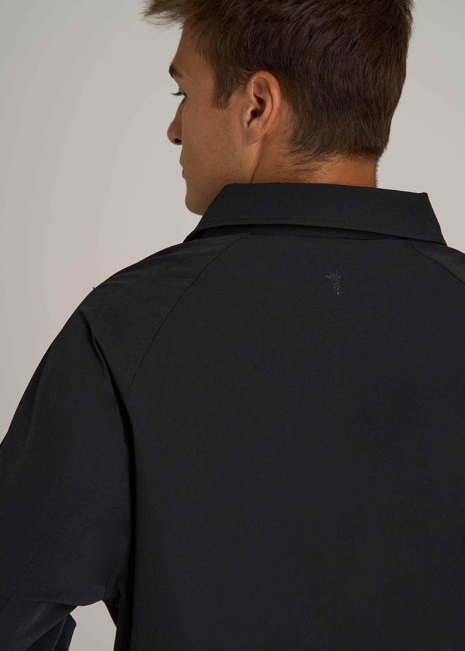 Flex Nylon Coach's Jacket for Tall Men in Black