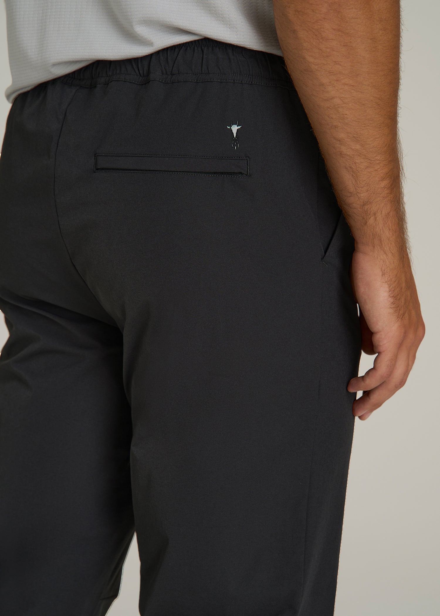 Flex Nylon Joggers for Tall Men in Black