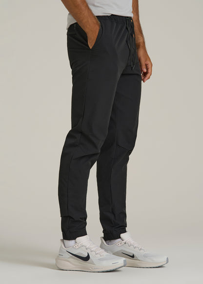 Flex Nylon Joggers for Tall Men in Black