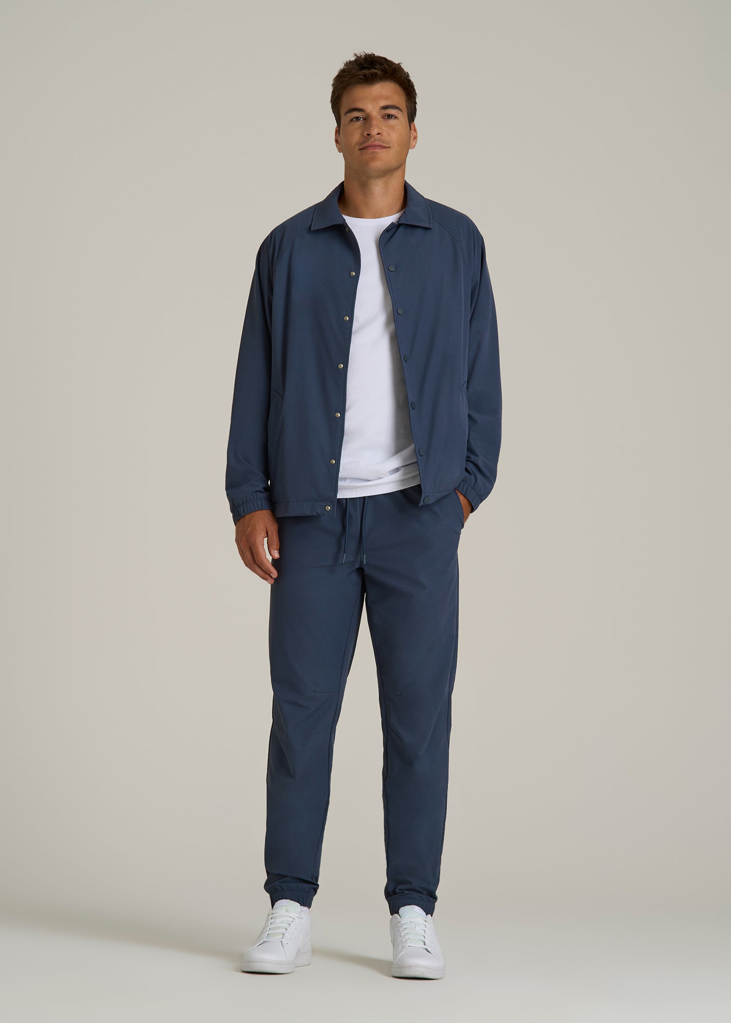 Flex Nylon Joggers for Tall Men in Navy Blue