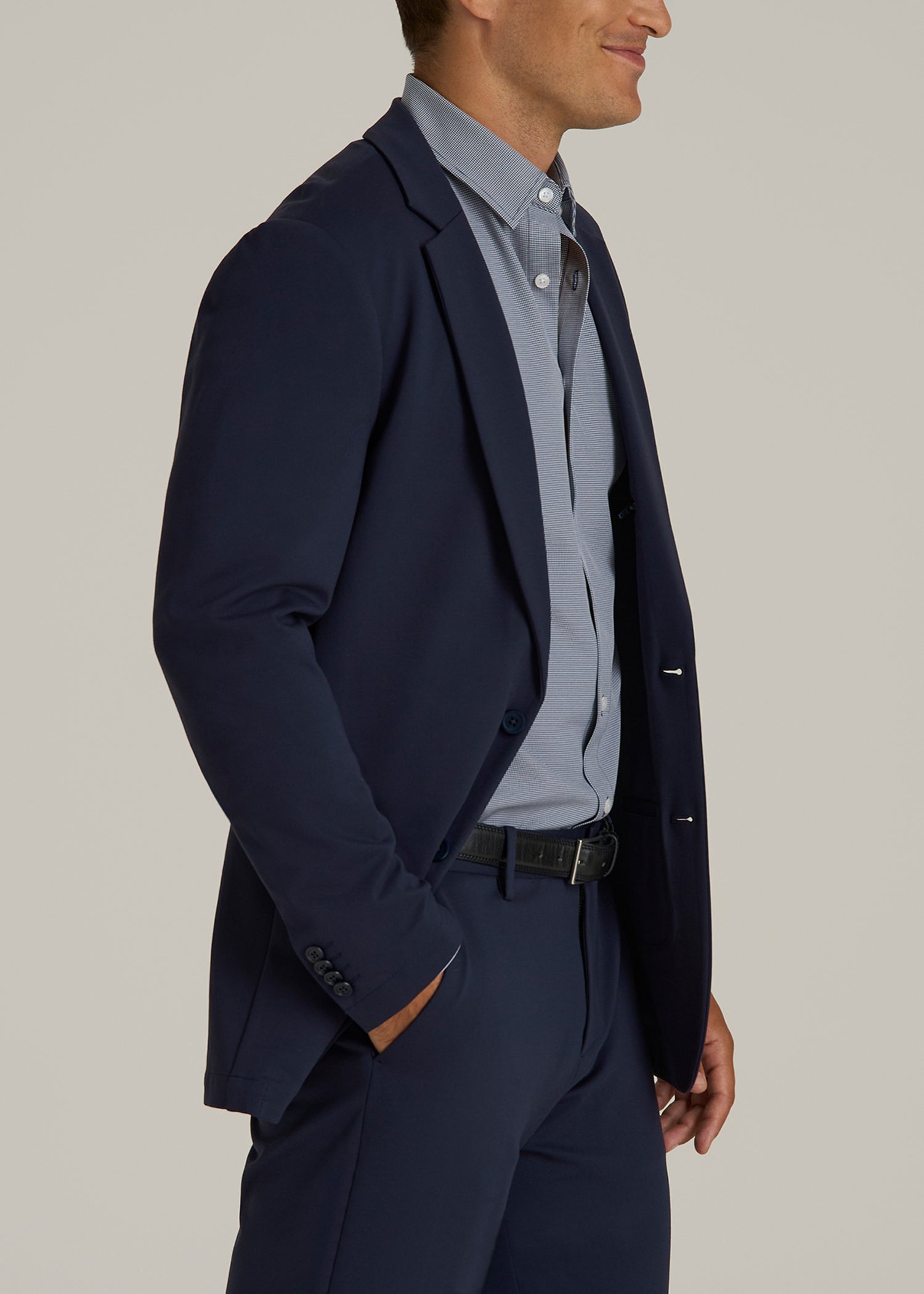 Flex Tech Suit Jacket for Tall Men in Navy