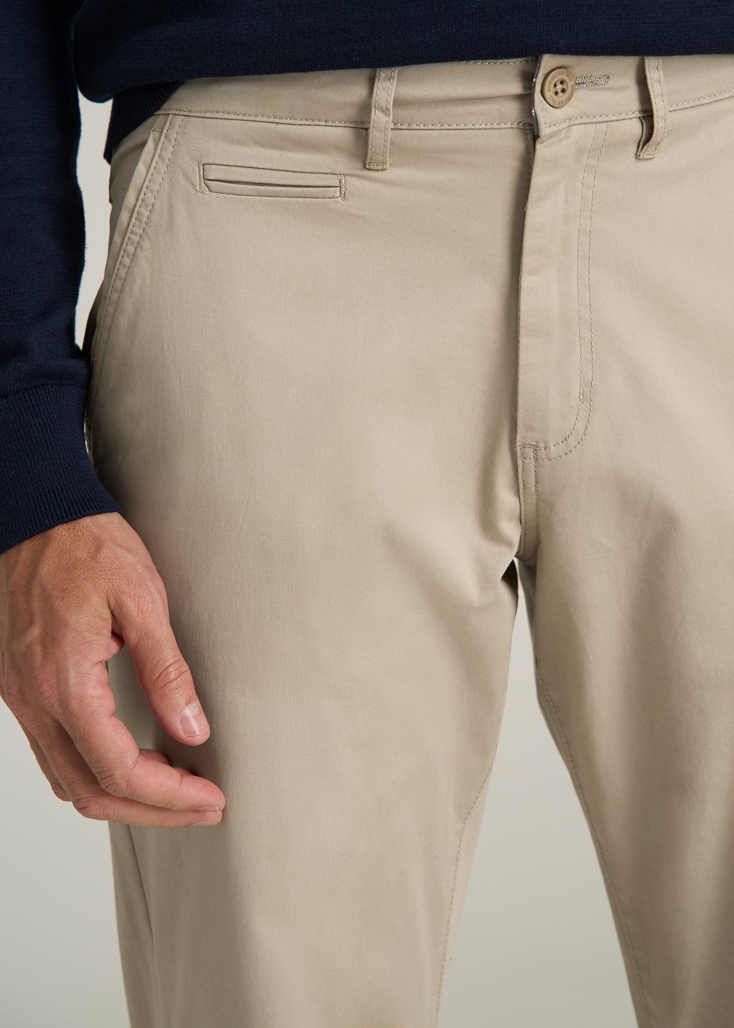 J1 STRAIGHT Leg Chinos for Tall Men in Desert Khaki