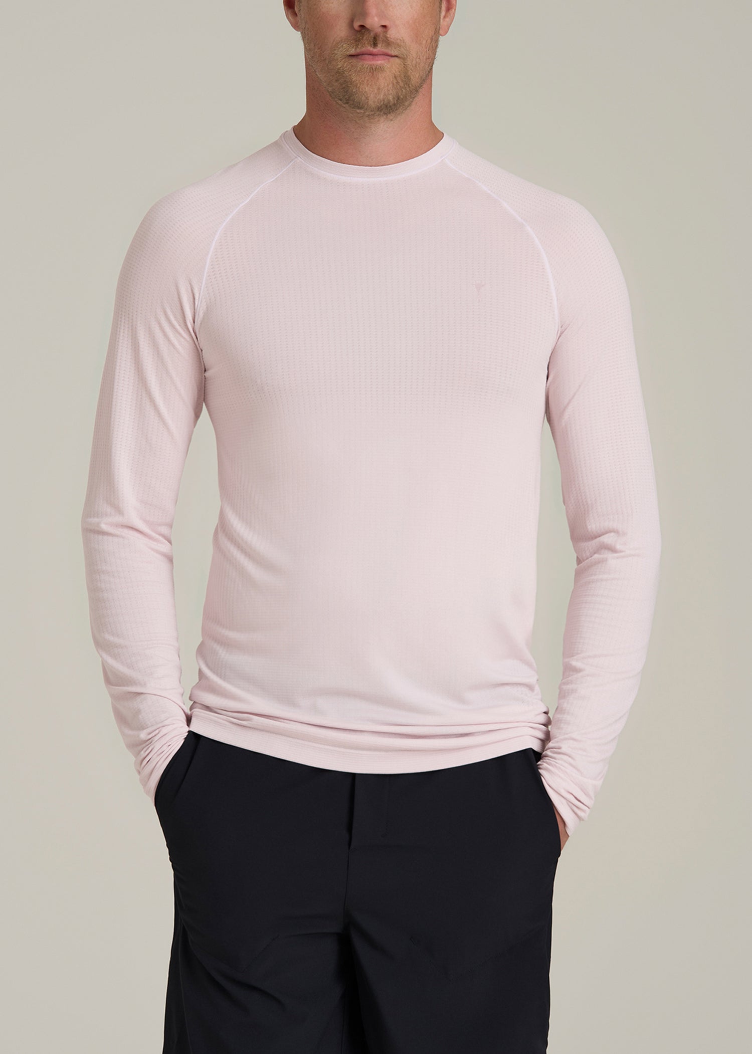 Long Sleeve Vented Performance Top in Grey Lilac