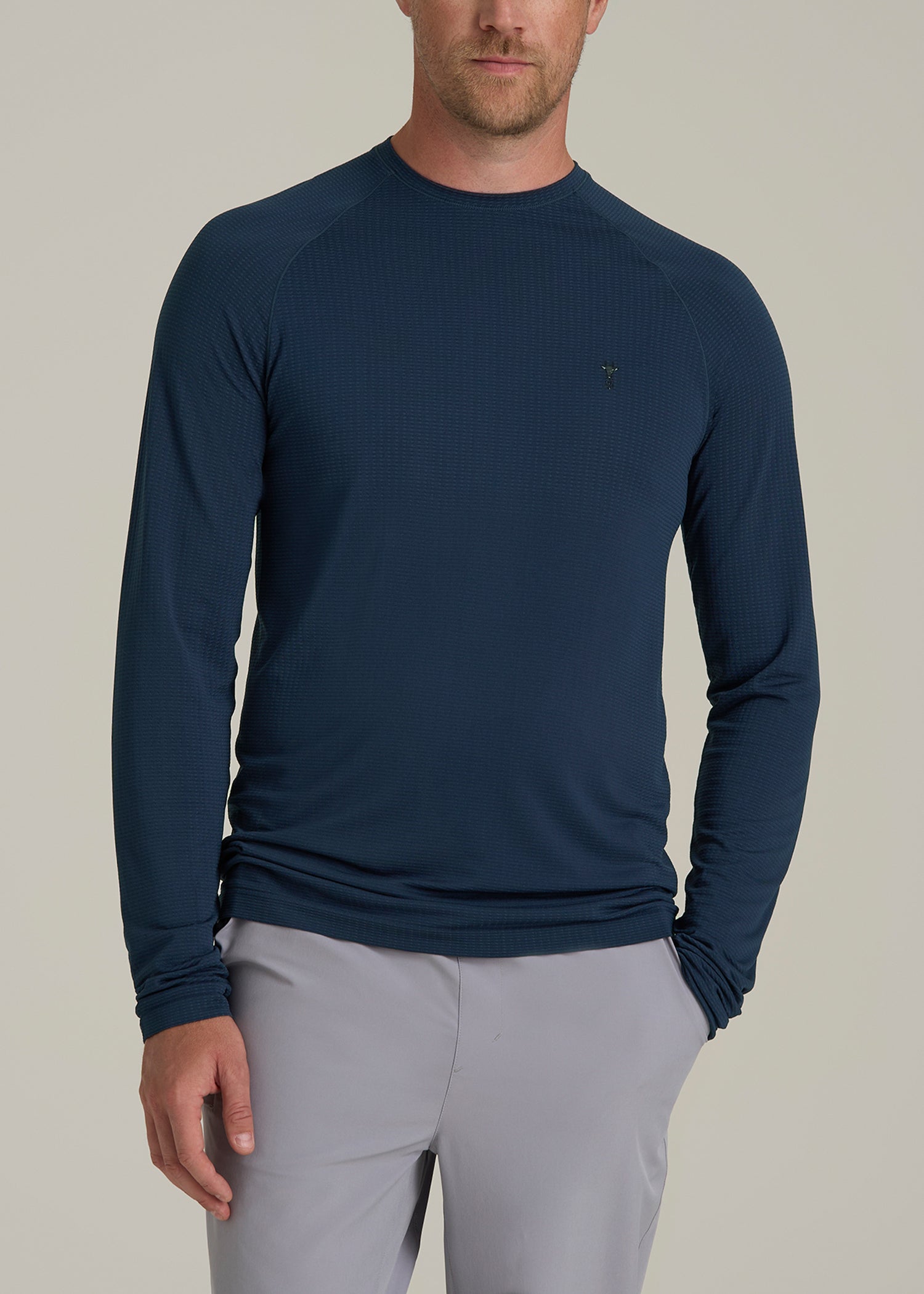 Long Sleeve Vented Performance Top in Navy Blue