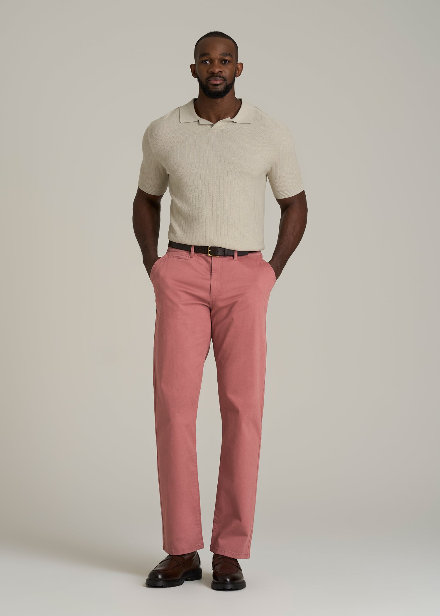 Mason Relaxed Chinos for Tall Men in Withered Rose