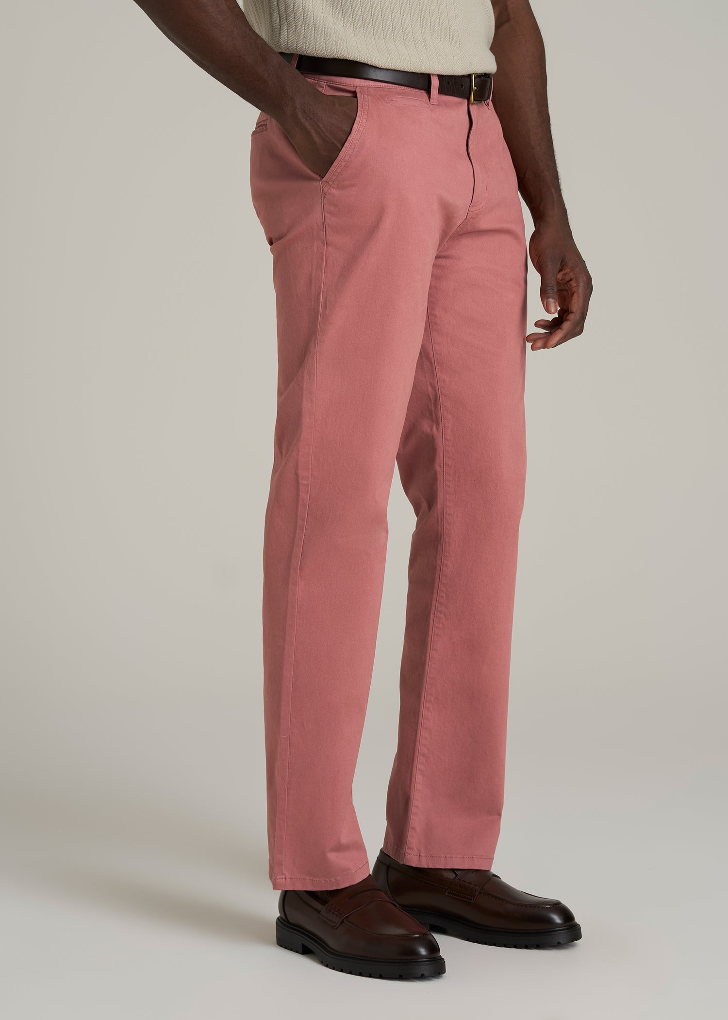 Mason Relaxed Chinos for Tall Men in Withered Rose