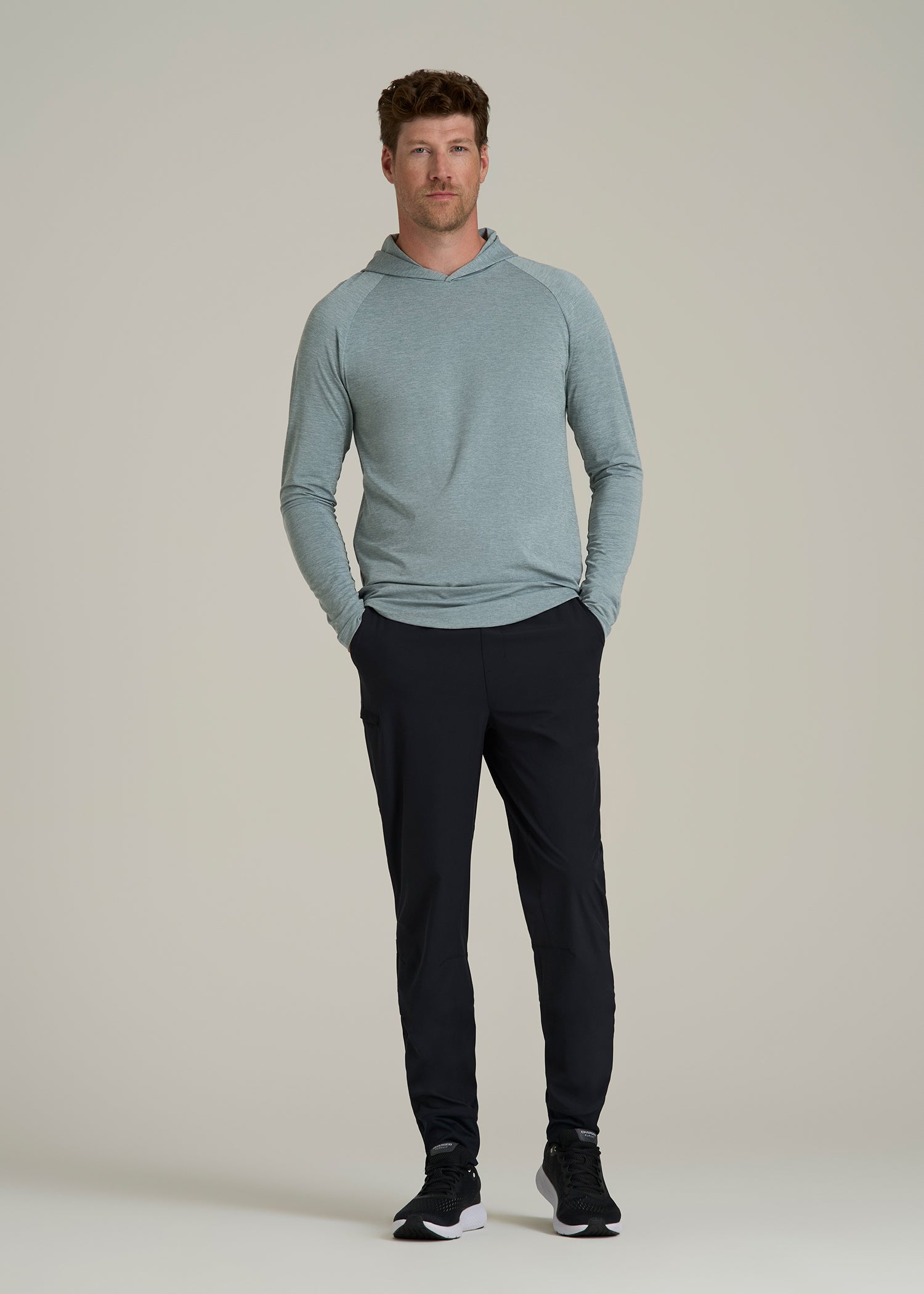 A.T. Performance Training Hoodie for Tall Men in Trooper Space Dye