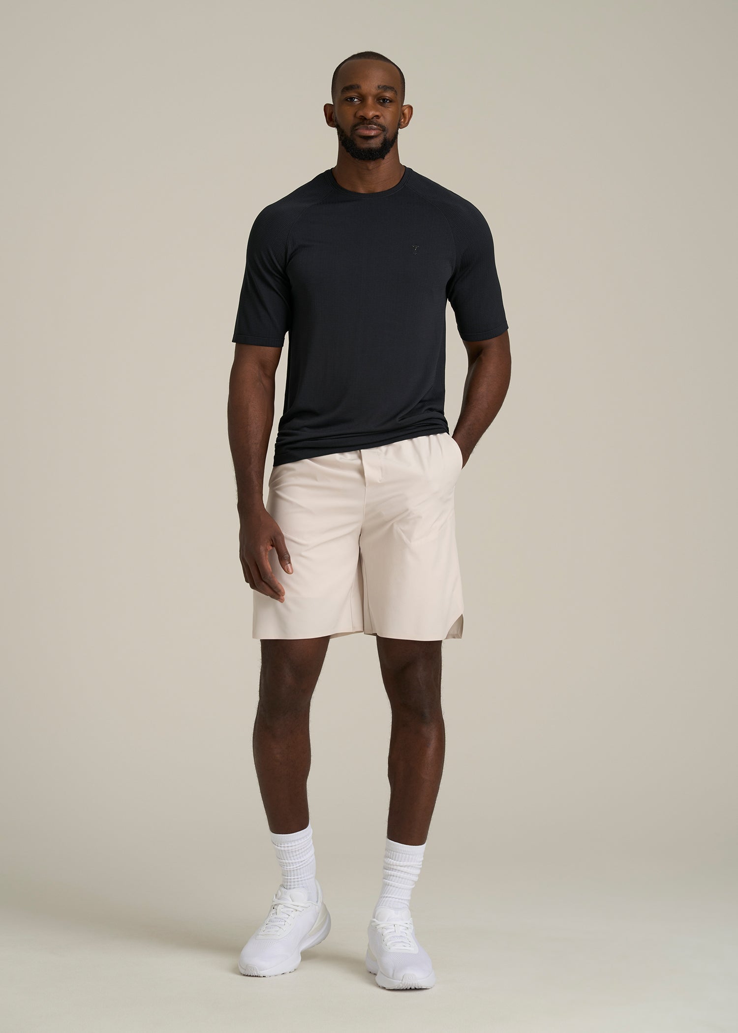 Vented Training Top for Tall Men in Black