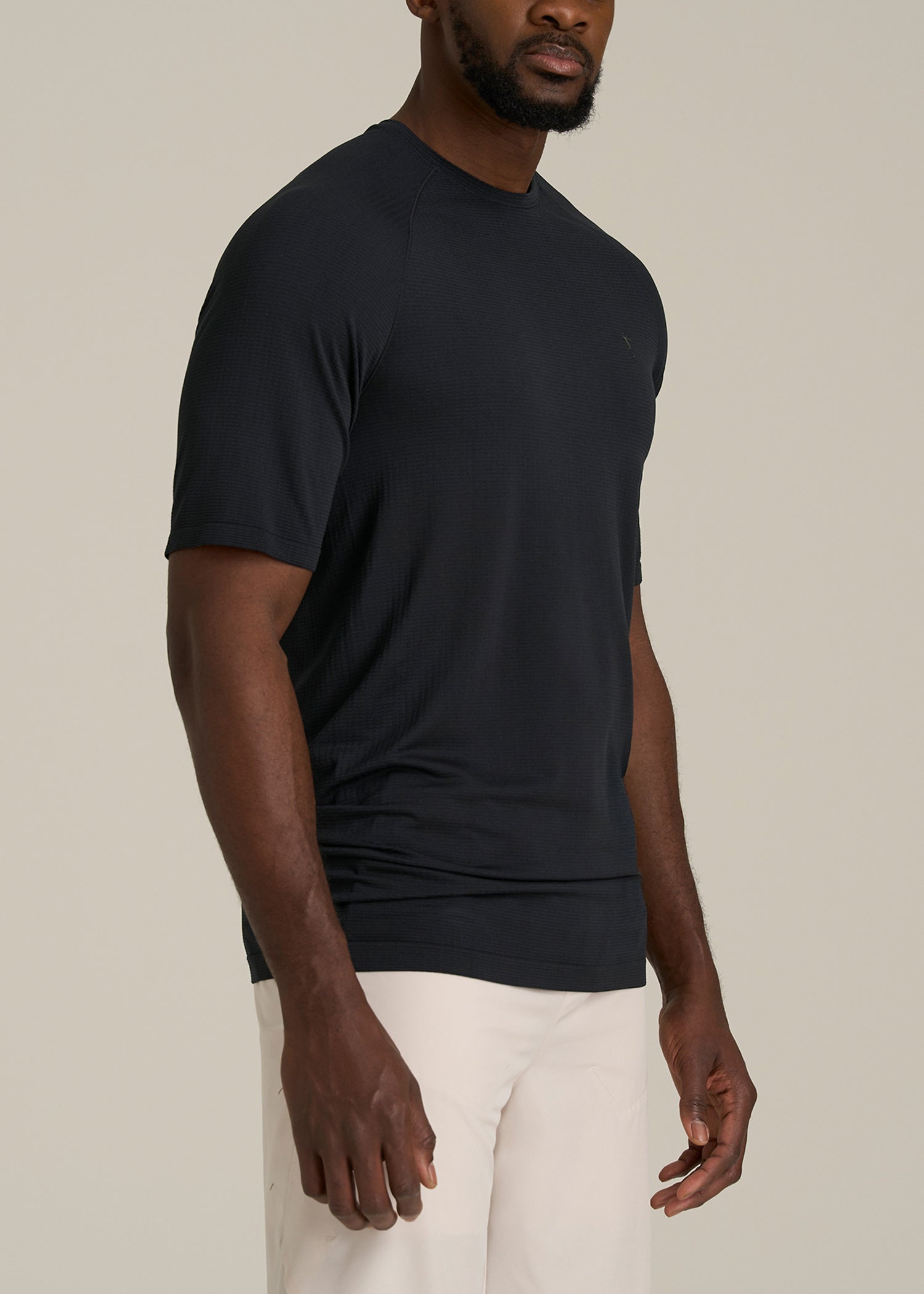 Vented Training Top for Tall Men in Black