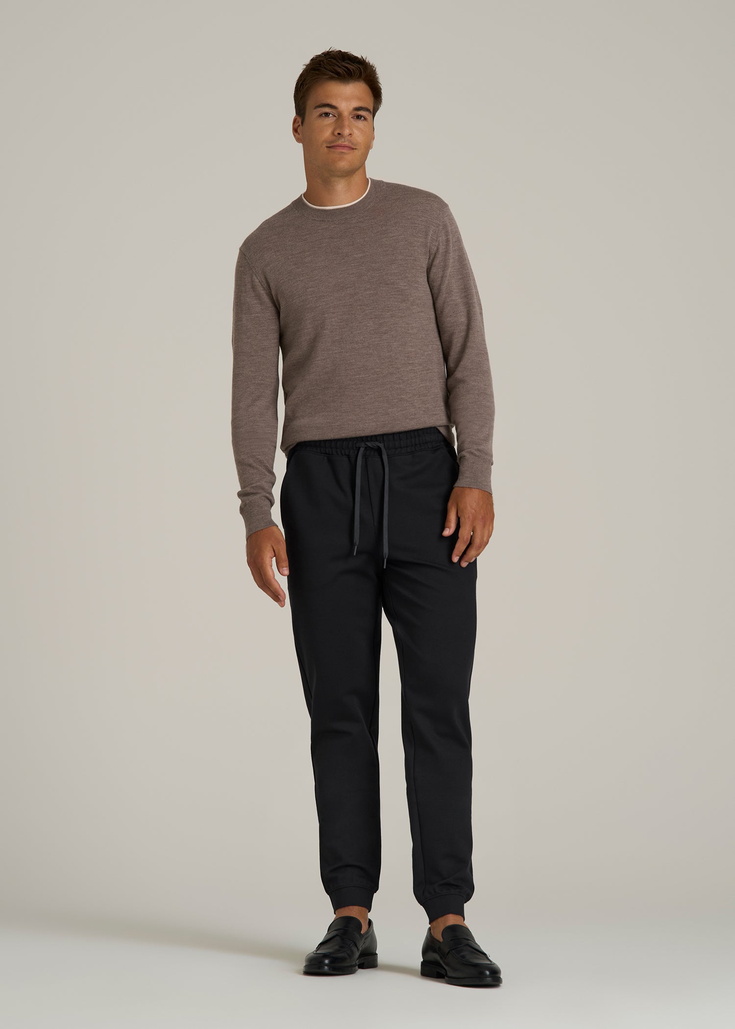 Soft Flex Ponte Jogger for Tall Men in Black