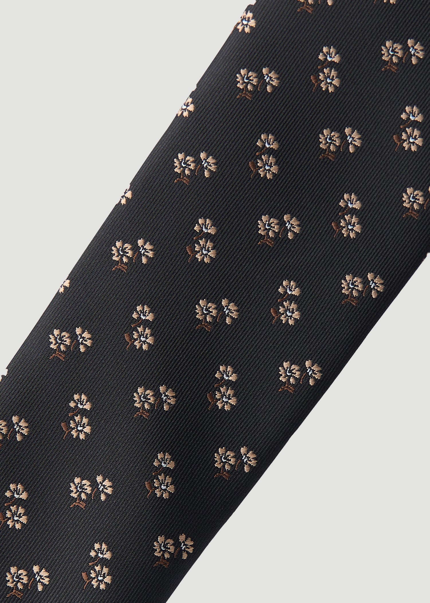 Dress Ties for Tall Men in Black Micro Floral