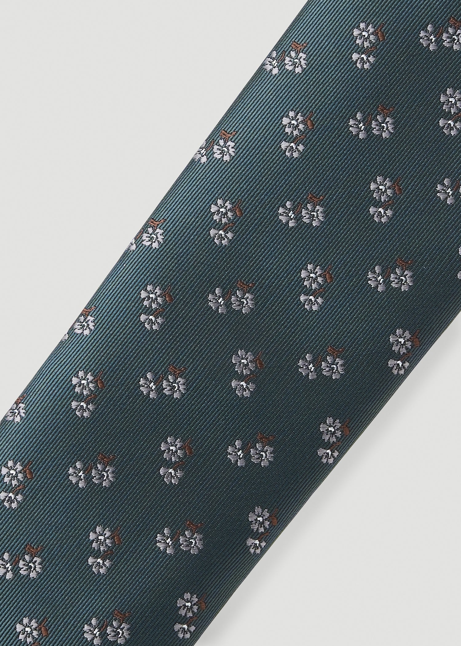 Dress Ties for Tall Men in Midnight Green Micro Floral