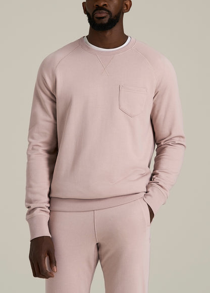 Wearever 2.0 French Terry Crewneck Sweatshirt for Tall Men in Desert Rose