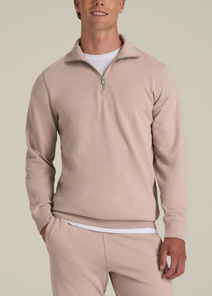 Wearever 2.0 French Terry Quarter-Zip Tall Men's Sweatshirt in Desert Rose