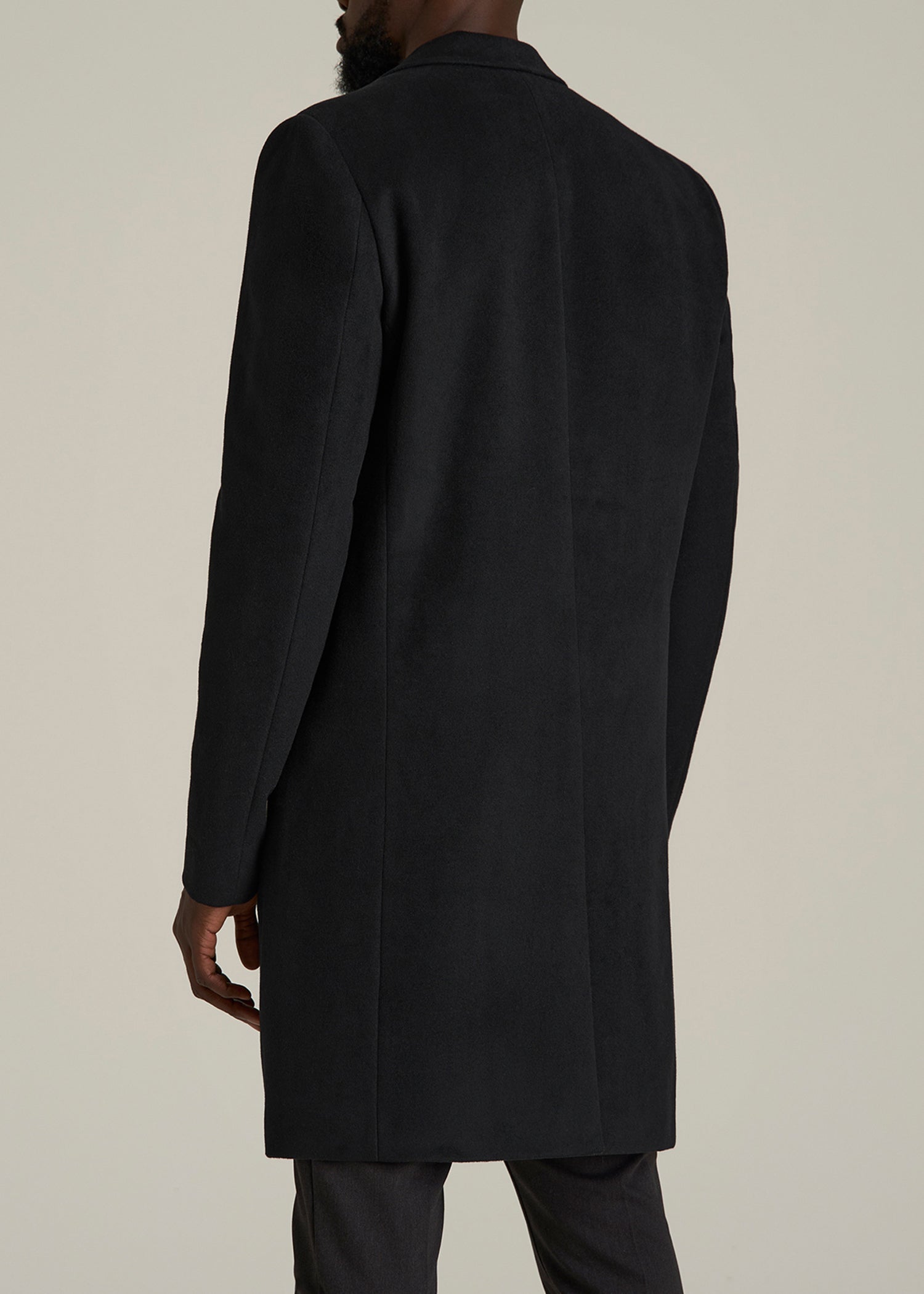 Wool Coat for Tall Men in Black