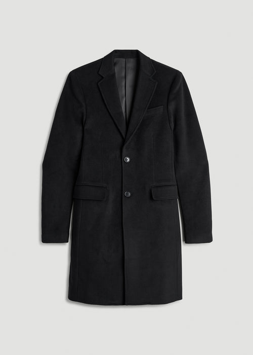 Wool Coat for Tall Men in Black
