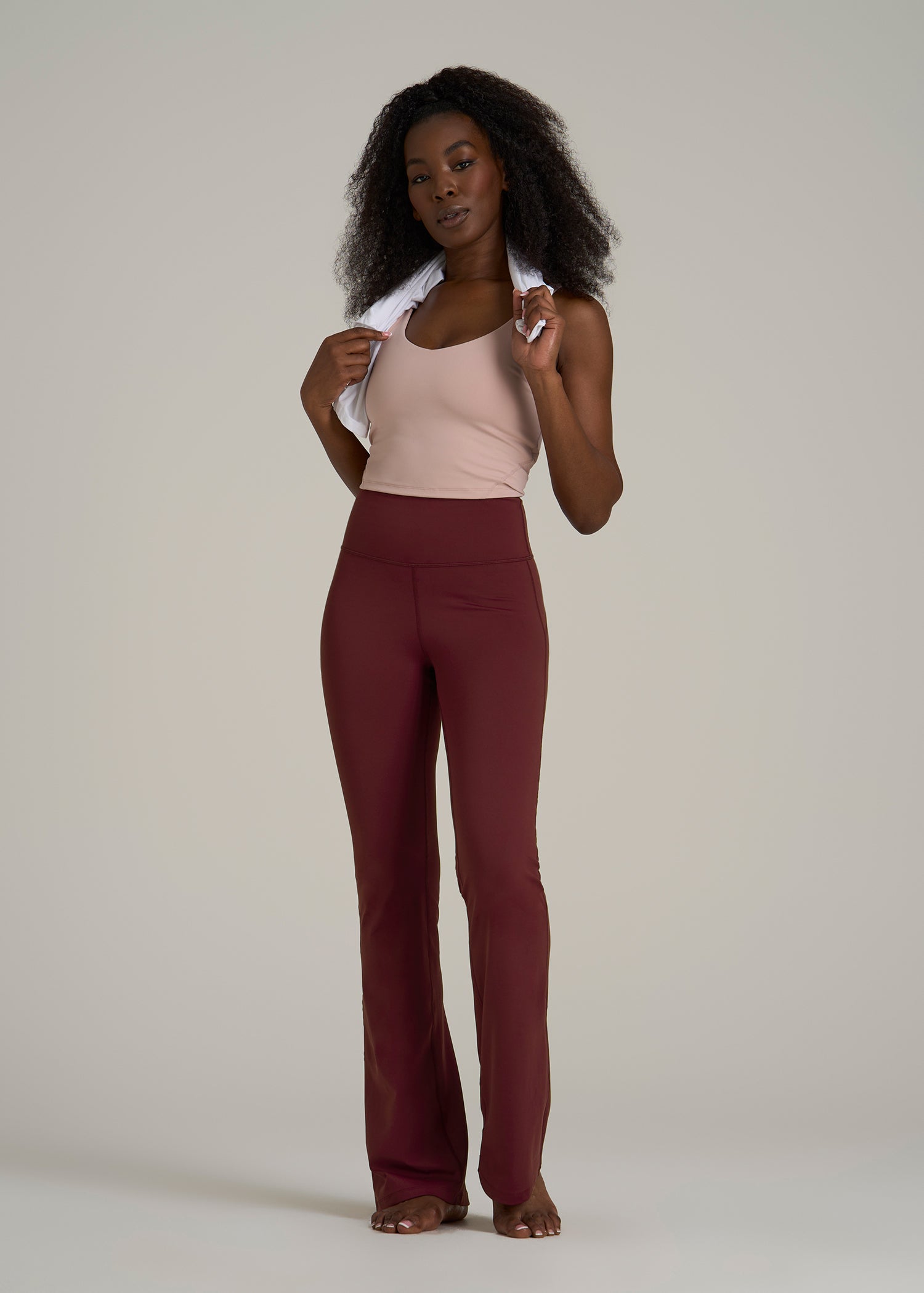 Balance Tall Women's Flare Yoga Pants in Tawny Port