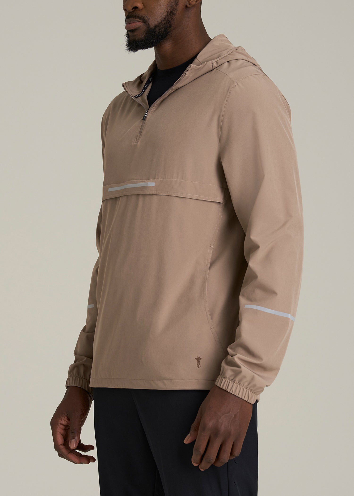 Featherweight Packable Anorak for Tall Men in Dark Sand